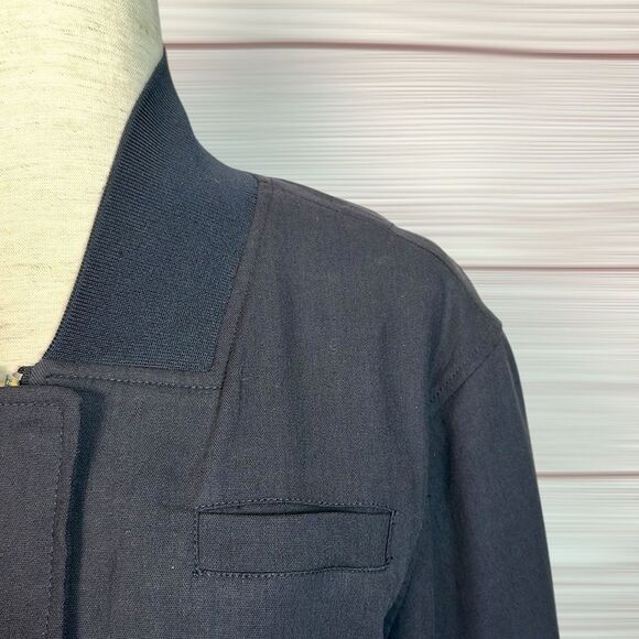 Sosken Charcoal Bomber Layered Combo Jacket & Striped Shirt Cotton Blend size 0 - Picture 5 of 16